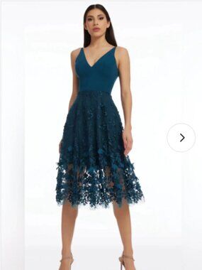New Arrival! Dress The Population Darleen Peacock Blue Dress S NWT Holiday Party